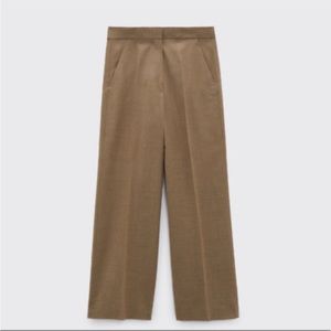 Zara wide leg wool pants brown size XS